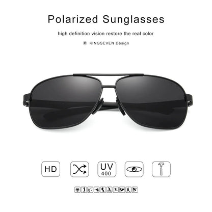 KINGSEVEN New Aluminum Men Fashion Sun Glasses Travel Driving Male Eyewear Oculos  band sunglasses N7188