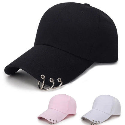 Femei Bărbați Hip Hop K-pop Șapcă de baseball tip snapback, culoare uni, cu inel, sport, dans, călătorii, iubitor de călătorii, șapcă pentru tată, șepci, îmbrăcăminte urbană, reglabilă