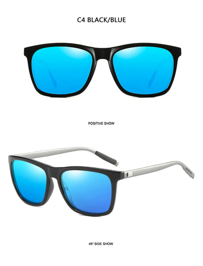 Classic Square Polarized Sunglasses Men High Quality Metal Sun Glasses Male Fashion Outdoor Anti Glare Driving Shades