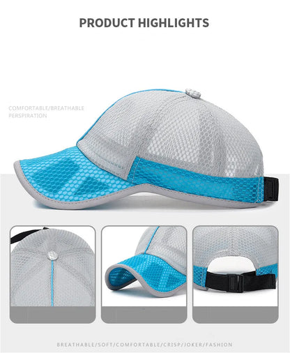 New Summer Children Kids Cute Baseball Cap Solid Breathable Snapback Hat Outdoor Cool Mesh Boy Girl Sun Cap Hat