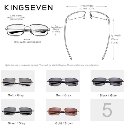 KINGSEVEN Brand Design Sunglasses Men Driving Square Frame Sun Glasses Male Classic Unisex Goggles Eyewear Gafas
