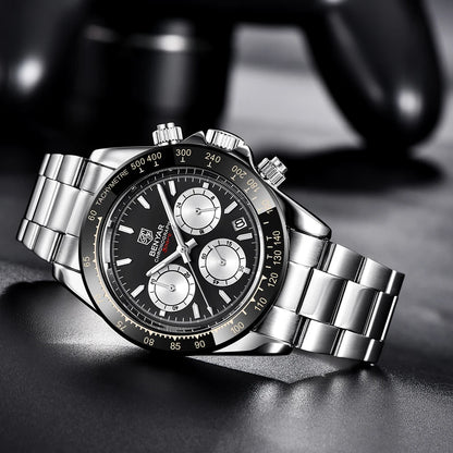 Montres pour hommes BENYAR – Chronographe de luxe, modèle sportif, étanche, en acier inoxydable, à mouvement à quartz