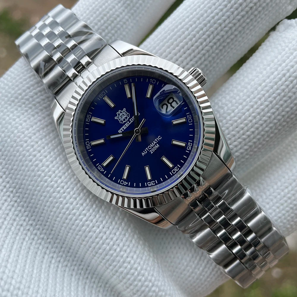 STEELDIVE Turquoise SD1933 Water Ghost Watch 200m Waterproof Sapphire Date NH35 Automatic mechanical Watch with Bracelet