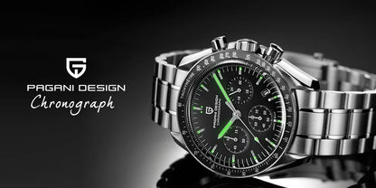 PAGANI DESIGN 2026 New Saturn Men's Watches Quartz Watch For Men Light Tan Sport Chronograph AR Sapphire Crystal Wrist Watch Men