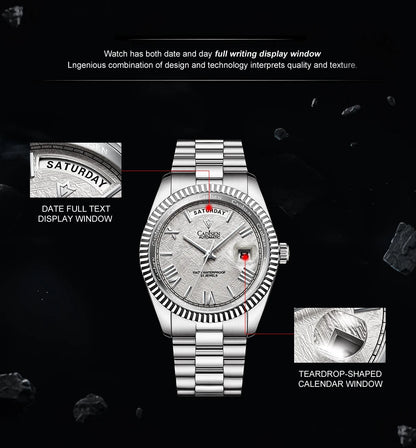 NEW 2025 CADISEN Men's Mechanical Watches Luxury Meteorite Dial Automatic Watch For Men Week 100M Japan MIYOTA 8285 Clock Man