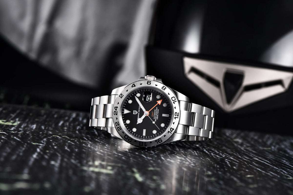 Pagani Design PD1682 Men’s GMT Watch 42mm Automatic Mechanical DG5833 Sapphire Crystal Stainless Steel Waterproof Black Vintage