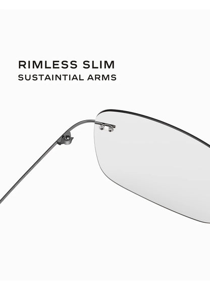 CAPONI Square Sun Glasses For Men Photochromic Polarized Rimless Sunglasses Classic Design High Quality Eyewear UV400 BS7467