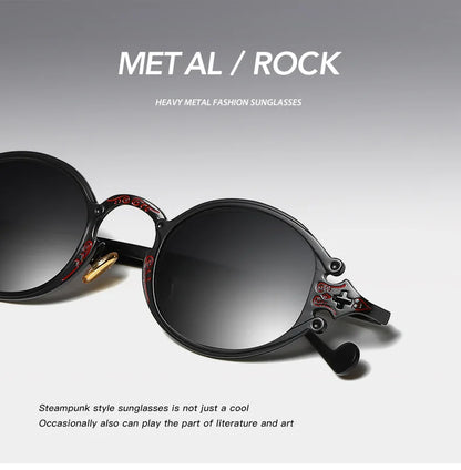 new cateye street shoot man sunglasses women retro steampunk glasses gothic oval Metal frame carved sunglasses Gafas sol mujer
