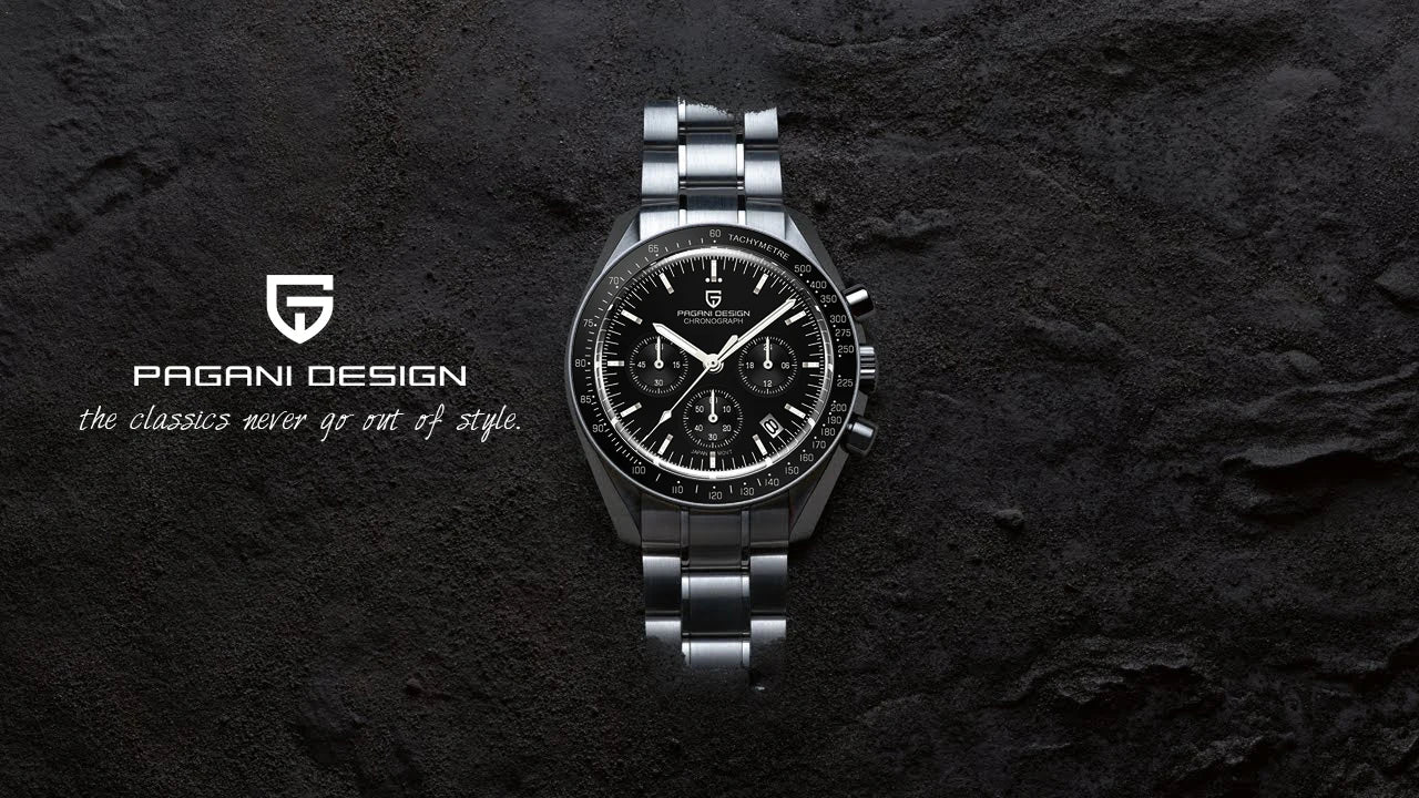 PAGANI DESIGN 2026 New Saturn Men's Watches Quartz Watch For Men Light Tan Sport Chronograph AR Sapphire Crystal Wrist Watch Men