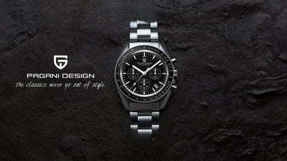 PAGANI DESIGN 2026 New Saturn Men's Watches Quartz Watch For Men Light Tan Sport Chronograph AR Sapphire Crystal Wrist Watch Men