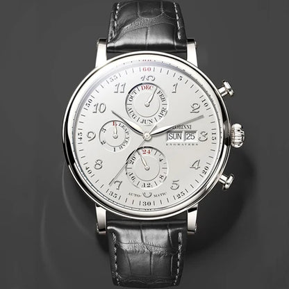 Luxury Brand Switzerland LOBINNI Ewiger Kalender Automatische mechanische Herrenuhr Saphirglas Multifunktionsuhr L13019-8