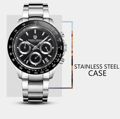 PAGANI DESIGN 2025 New Men's Watches Luxury Rose Gold Quartz Watch For Men 100M Waterproof Sports Chronograph Wristwatch Men