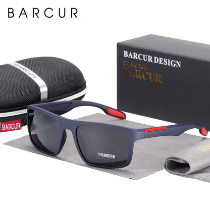 BARCUR Polarized Sunglasses Men TR90 Ultralight Vintage Sun Glasses for Women Square Eyewear oculos lunette de soleil femme
