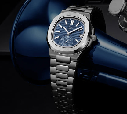 DIDUN Mens Watches Top Brand Luxury Business Stainless Watch Male Military Quartz Chronograph Analog Date Clock Steel Wristwatch