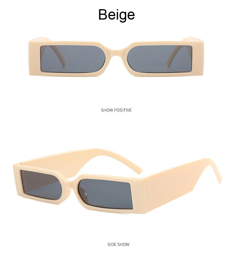 Rectangle Fashion Sunglasses Man Hip Hop Vintage Designer Black Shades Sun Glasses Small Frame Personality Oculos De Sol