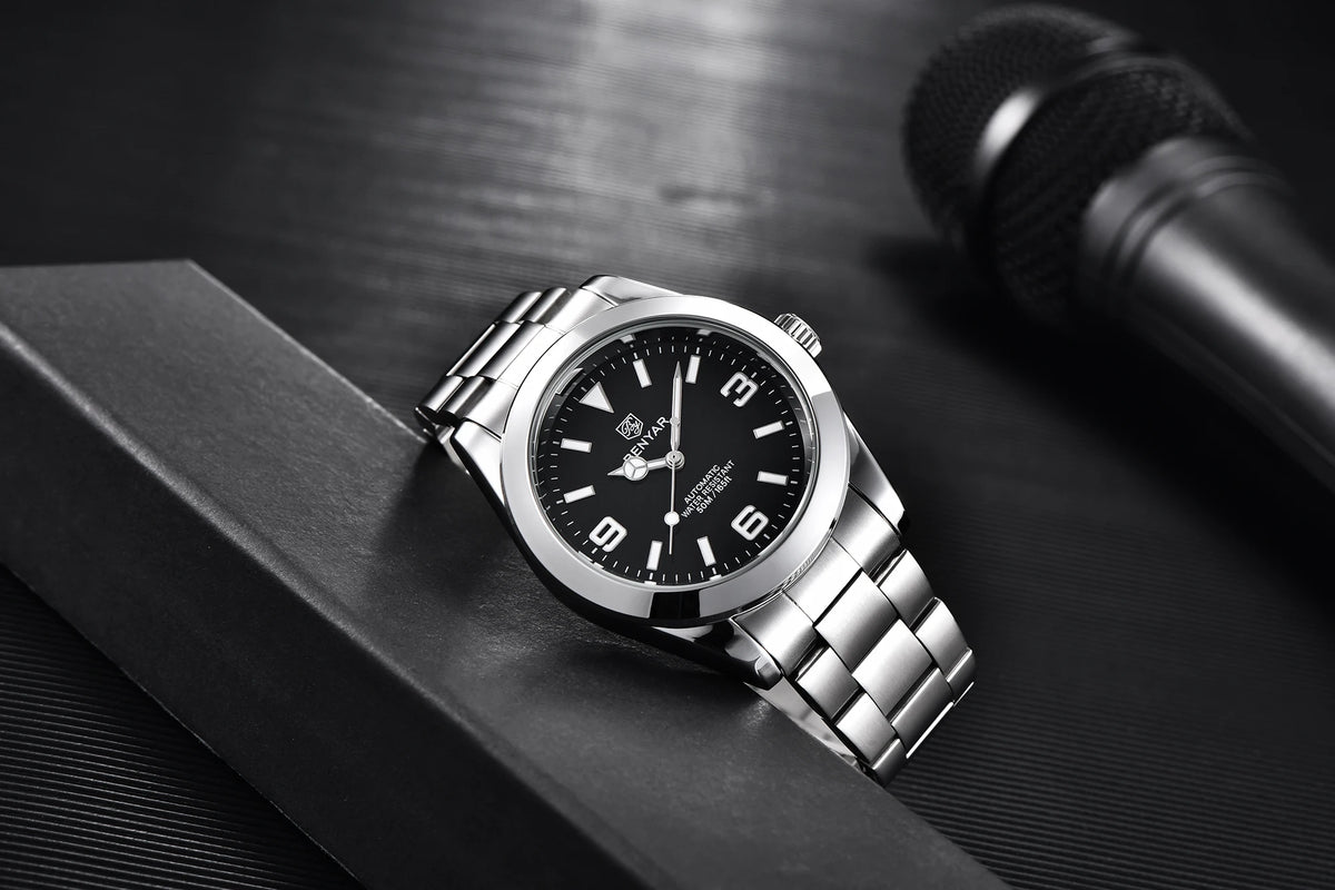 BENYAR Luxury Men Mechanical Wristwatches Stainless Steel Sports Men Automatic Watches 50ATM waterproof Clock