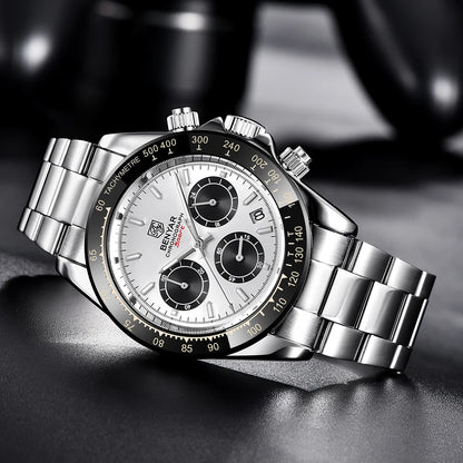 Montres pour hommes BENYAR – Chronographe de luxe, modèle sportif, étanche, en acier inoxydable, à mouvement à quartz