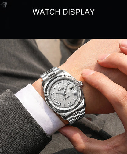 NEW 2025 CADISEN Men's Mechanical Watches Luxury Meteorite Dial Automatic Watch For Men Week 100M Japan MIYOTA 8285 Clock Man