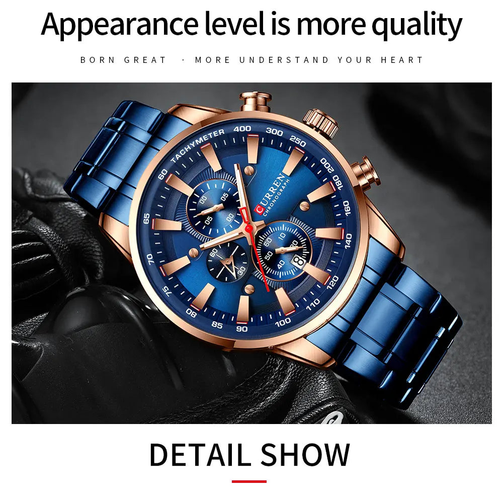 CURREN New Mens Watches Quartz Business Waterproof Watch Man Watches Top Brand Luxury WristWatch Men Chronograph Reloj Hombre