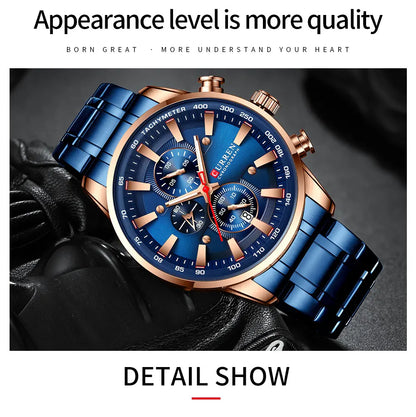 CURREN New Mens Watches Quartz Business Waterproof Watch Man Watches Top Brand Luxury WristWatch Men Chronograph Reloj Hombre