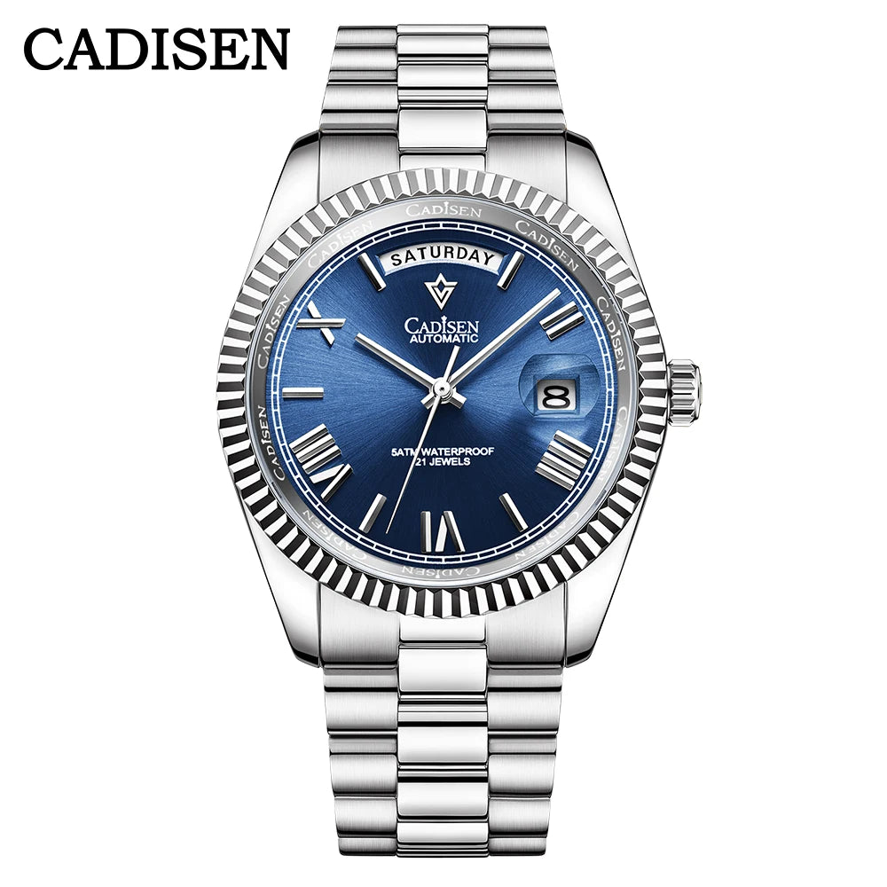 NEW 2025 CADISEN Men's Mechanical Watches Luxury Meteorite Dial Automatic Watch For Men Week 100M Japan MIYOTA 8285 Clock Man