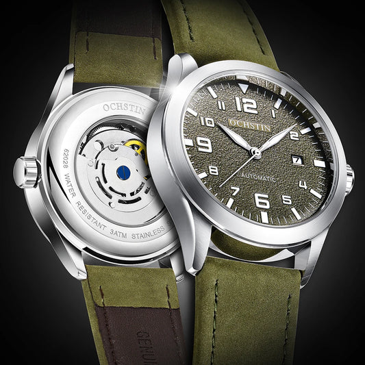 OCHSTIN Men Automatic Mechanical Watch Luxury Casual Dress Military Outdoor Sports Army Mens Wristwatches Waterproof Male Clock