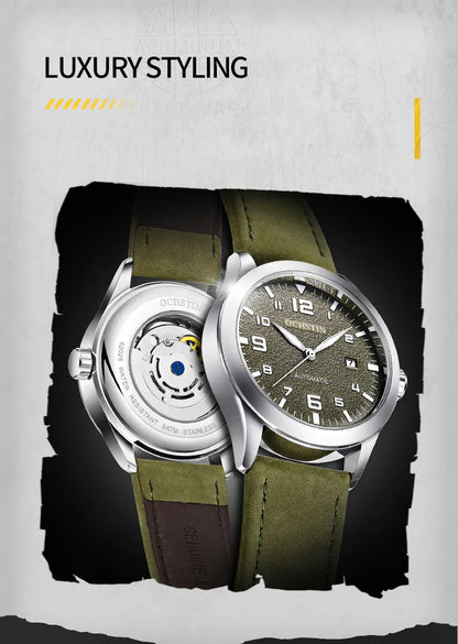 OCHSTIN Men Automatic Mechanical Watch Luxury Casual Dress Military Outdoor Sports Army Mens Wristwatches Waterproof Male Clock