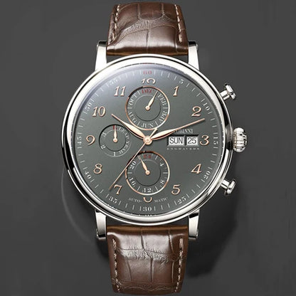 Luxury Brand Switzerland LOBINNI Ewiger Kalender Automatische mechanische Herrenuhr Saphirglas Multifunktionsuhr L13019-8