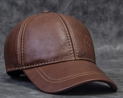 Męskie czapki z daszkiem z prawdziwej skóry bydlęcej, 56–60 cm, czarne/brązowe, z nadrukiem orła, dla mężczyzn, styl casualowy, uliczny, dla dziewczyny, czapki typu „dad hat”