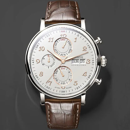 Luxury Brand Switzerland LOBINNI Ewiger Kalender Automatische mechanische Herrenuhr Saphirglas Multifunktionsuhr L13019-8