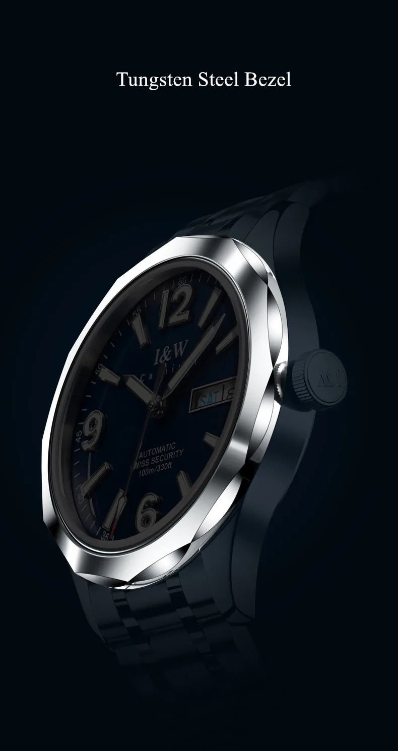 Pánské mechanické hodinky CARNIVAL z wolframu, luxusní značka, automatický strojek NH36, vodotěsné pánské náramkové hodinky
