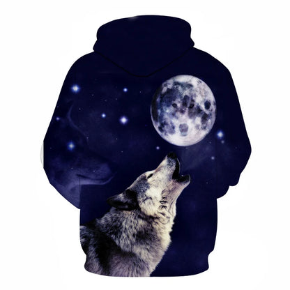 Cool Space Galaxy Wolf Hoodie Hoodies Men Bright Wolf Fashion Handsome Wolf Hoddies Spring Autumn Pullovers Sweatshirts Sweat