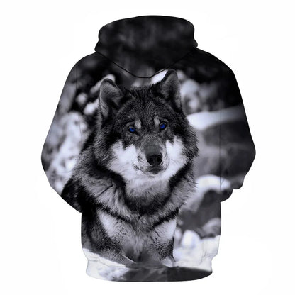 Cool Space Galaxy Wolf Hoodie Hoodies Men Bright Wolf Fashion Handsome Wolf Hoddies Spring Autumn Pullovers Sweatshirts Sweat