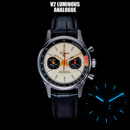 Sugess New Business Watch Mechanical Chronograph ST19 Original Swaneck Movement wristwatches Army Pilot Reloj Hombre Sappire