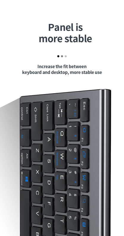 Wireless Keyboard Bluetooth 5.0&3.0&2.4G FN+1/2/3 Dual-Mode 350mAh Ultra Thin Keyboards for Laptop PC TV iPad Macbook Android