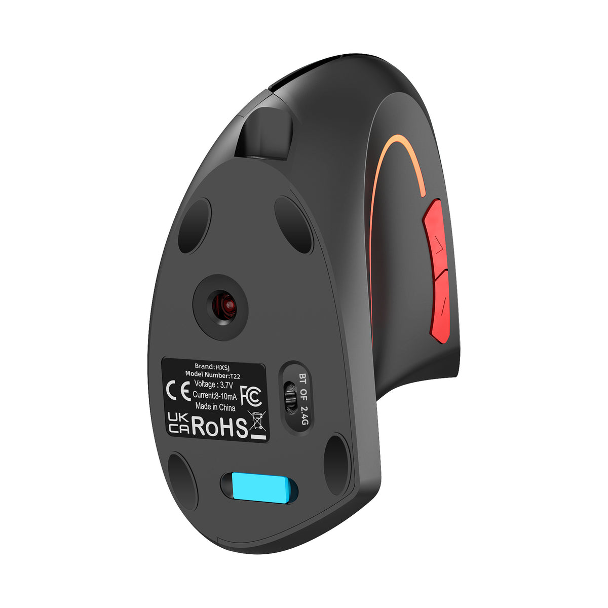 Dual Mode Vertical Mouse Wireless Bluetooth Ergonomic Mouse, Rechargeable Silent 2.4G Gaming Mouse with 2400 DPI for PC & Laptop