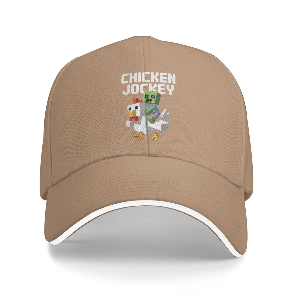 Czapki z daszkiem z motywem „Chicken Jockey Zombie Pixel Art Zombie Movie” dla mężczyzn i kobiet – czapki typu trucker do ćwiczeń na świeżym powietrzu, czapki przeciwsłoneczne z regulacją