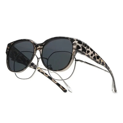 Summer UV Protection Driving Sunglasses Y2K Round Frame Wear Over Glasses Retro Fit Over Sunglasses for Women Men