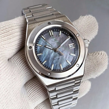 Tandorio 200M Diving 40mm Black White Shell Dial Lume NH35Automatic Men Watch Sapphire Glass Stainless Steel Bracelet 2025