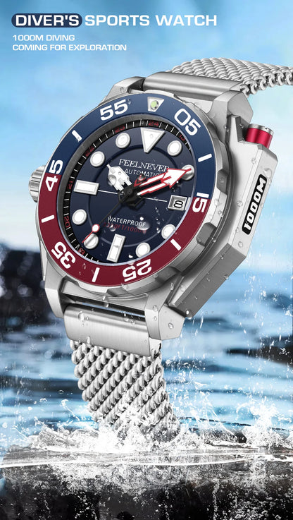 FeelNever New Top brand Men Luxury Watch 1000m Waterproof BGW9 Super luminous relogios masculinos Automatic Mechanical Watches