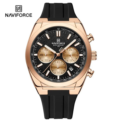 NAVIFORCE Herrenarmbanduhr – Luxuriöser und sportlicher Stil, Quarzwerk, 24-Stunden-Anzeige, Datumsfenster, Chronograph, wasserdicht – Geschenkidee für Herren