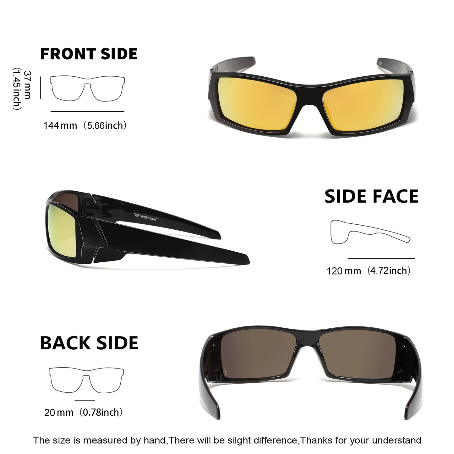 MAXJULI Z87 Polarized Sunglasses Men Wrap Around Sport Driving UV400 Retro Vintage Shield Safety Glasses 8231