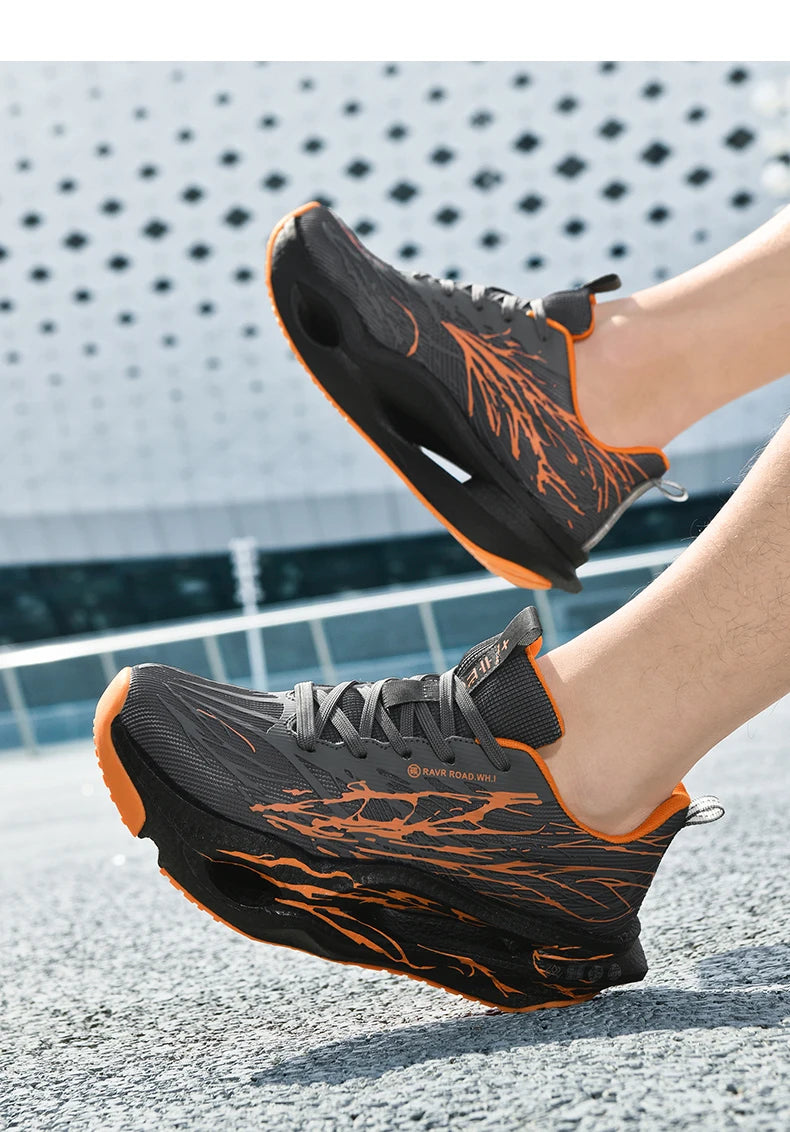 Men Women Ultra Light Carbon Plate Running Shoes Breathable Mesh Upper Soft Midsole Rubber Outsole for Running Training Sneakers