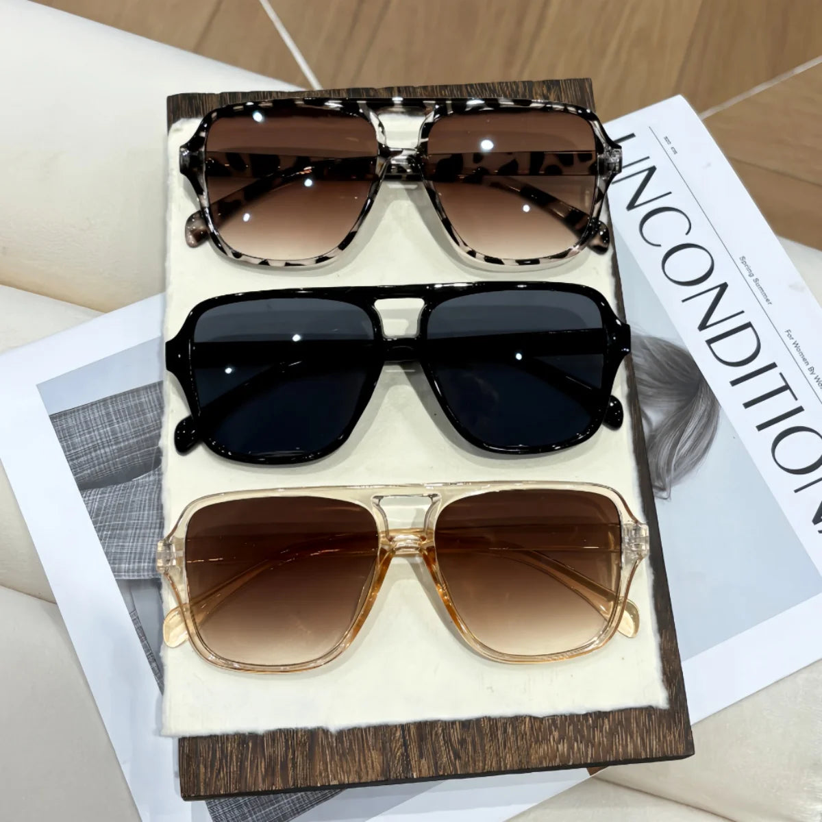 3pcs European and American retro style men's and women's fashionable sunglasses trend versatile summer sun shading and UV protec