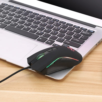Mouse da gaming ottico professionale di fascia alta con retroilluminazione LED a 7 colori vivaci, design ergonomico e 3200 DPI per gamer LOL e CS