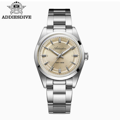 ADDIESDIVE – Prabangus analoginis vyriškas laikrodis, kvarcinis mechanizmas VH31, išgaubtas stiklas, atsparumas vandeniui iki 10 barų, švytinti danga BGW9, plieninis korpusas – Individualizuojamas modelis AD2515