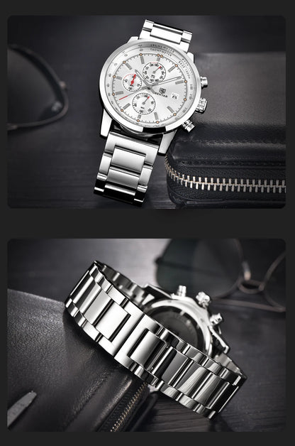Montre pour homme BENYAR 5102 – Chronographe sportif de luxe à quartz, accessoire de mode d'une grande marque
