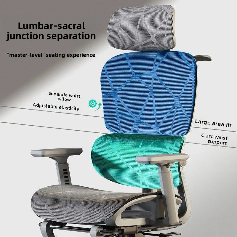 Ergonomic Office Computer Chair with Lumbar Support, Reclining Gaming Chair, Breathable Mesh Desk Chair, Adjustable Swivel Executive Chair for Long Sitting