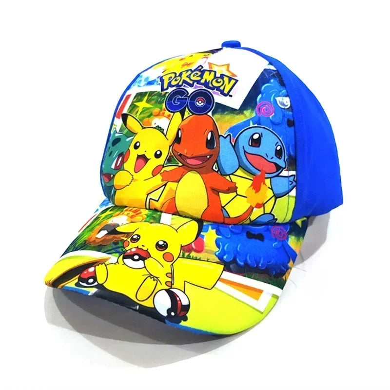 Czapka baseballowa z nadrukiem Pikachu z anime „Pokémon Go”, wykonana z poliestru, z daszkiem w stylu kreskówkowym, do przebierania się dla dzieci, jako dekoracja lub prezent urodzinowy
