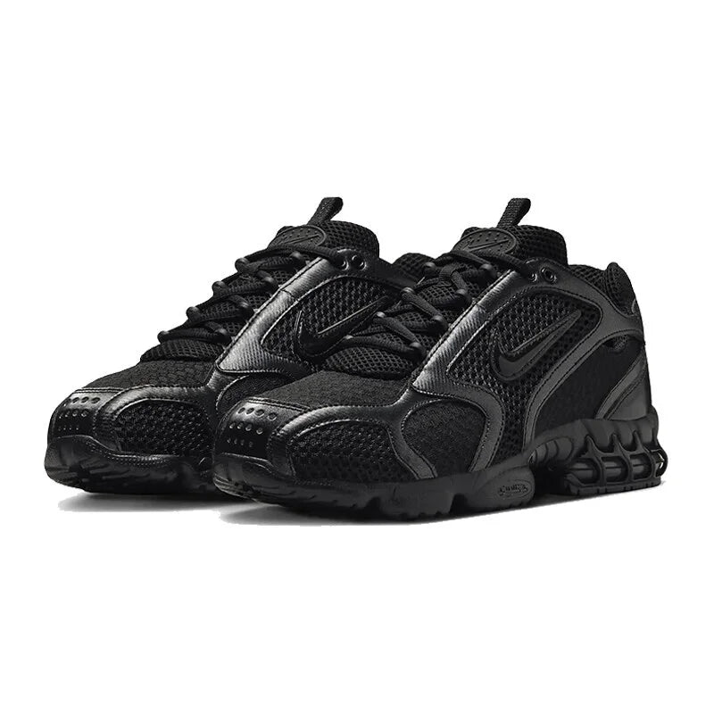 Nike Air Zoom Spiridon Cage 2 New Men's Pure Black Mesh Leather Patchwork Casual Sneakers Hm8497-010